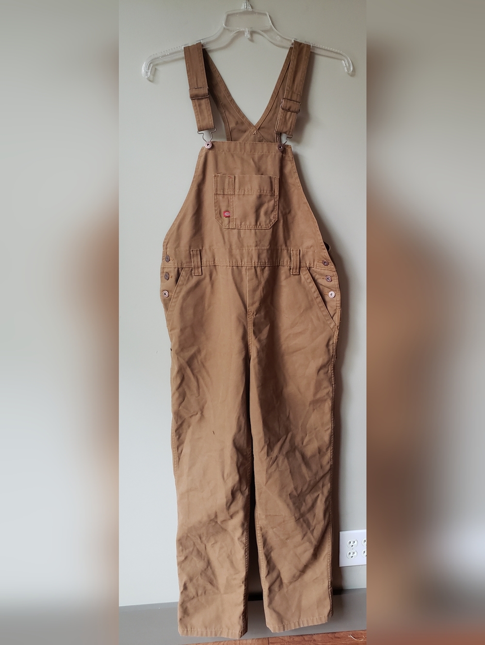Dickies Brown Workwear Bib Overalls Carpenter Utility Workwear Sz Medium Mens